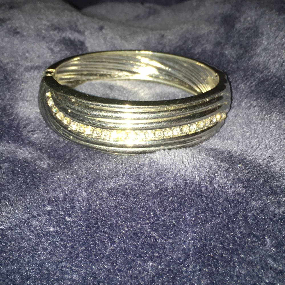Silver and rhinestone bracelet
